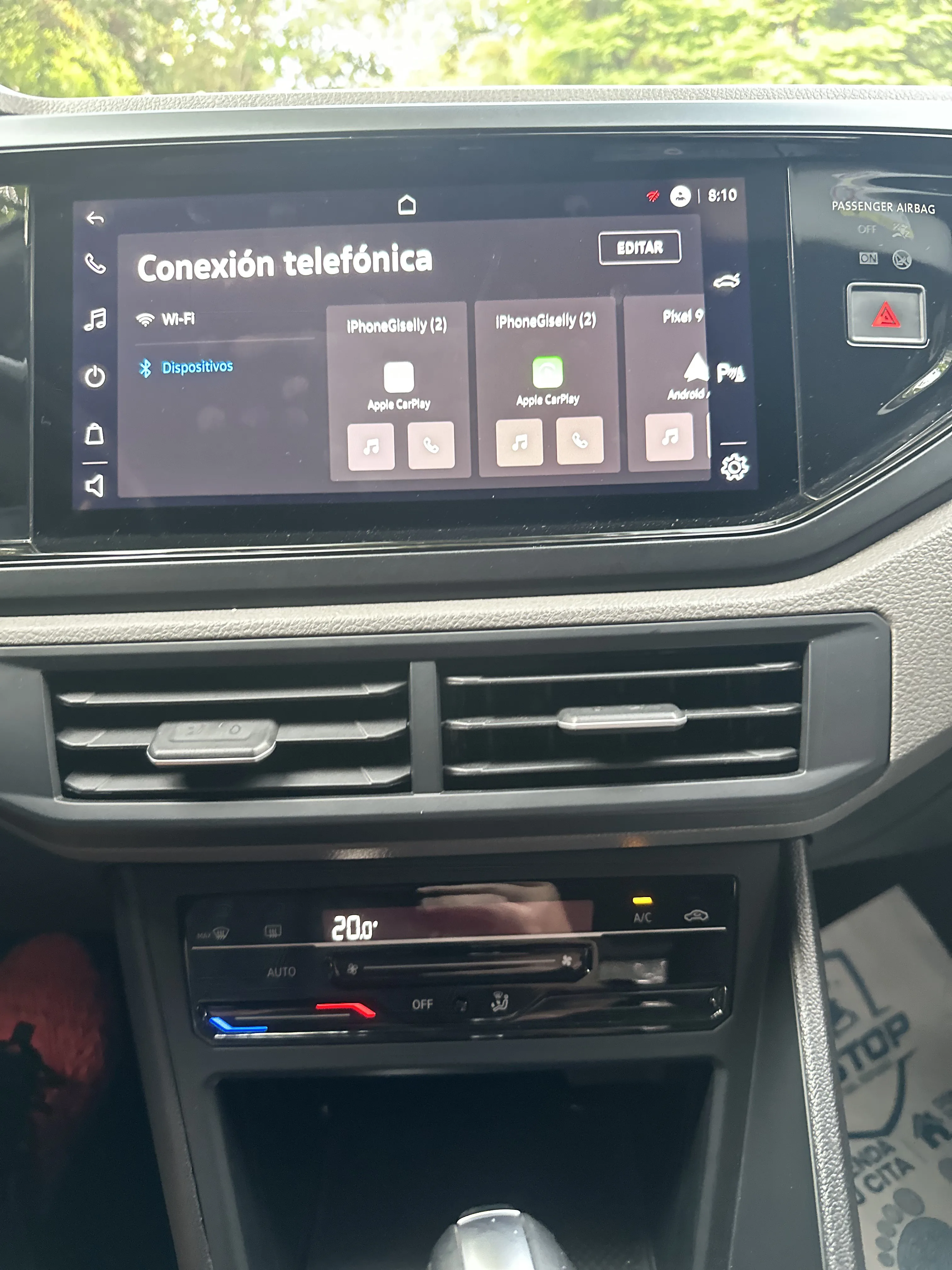 Pantalla de conectividad del Volkswagen Polo Highline